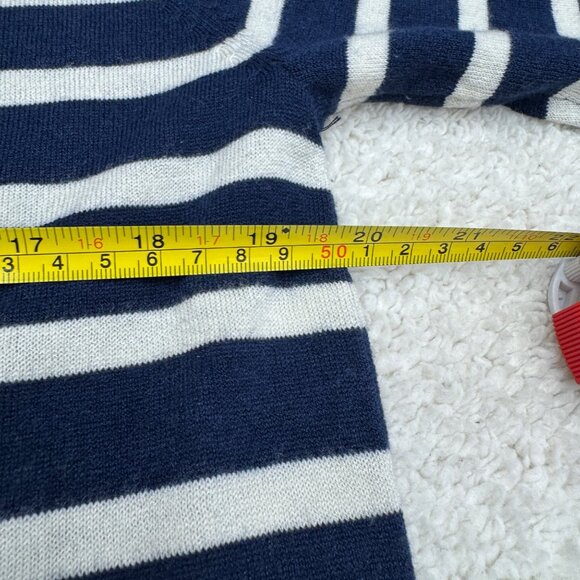 Joie Women's Wool Silk Blue White Striped Full Zip Hoodie Jacket, Size L - Picture 7 of 7